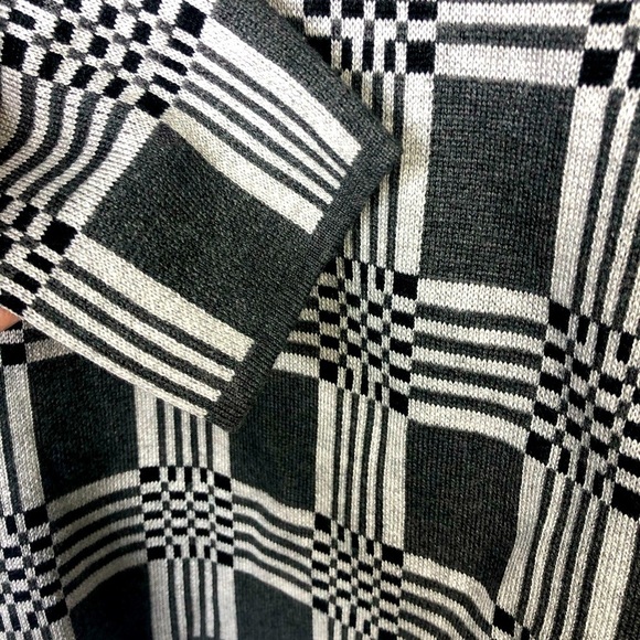 Lety & Me gray charcoal geometric pattern long sleeve crew neck sweaterM - Picture 6 of 14